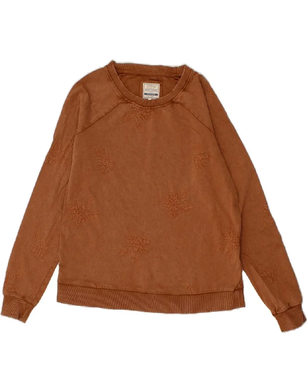FAT FACE Womens Oversized Sweatshirt Jumper UK 8 Small Brown Floral Hoodie with Print Artistic Unique FAT FACE Womens Oversized Sweatshirt Jumper UK 8 Small Brown Floral Hoodie with Print Artistic Unique