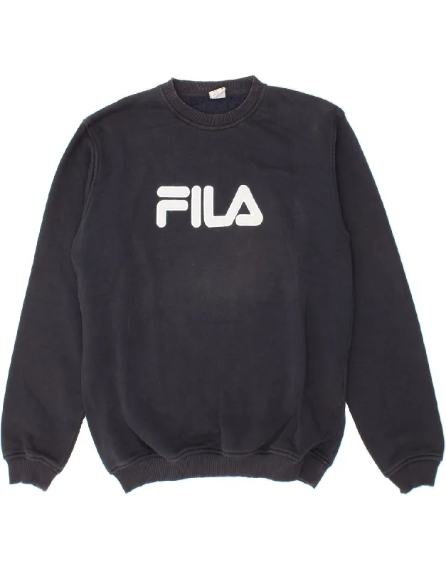 FILA Mens Graphic Sweatshirt Jumper Large Navy Blue Cotton