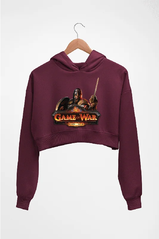 Game of War Crop HOODIE FOR WOMEN Hoodie with Frayed Bohemian Relaxed