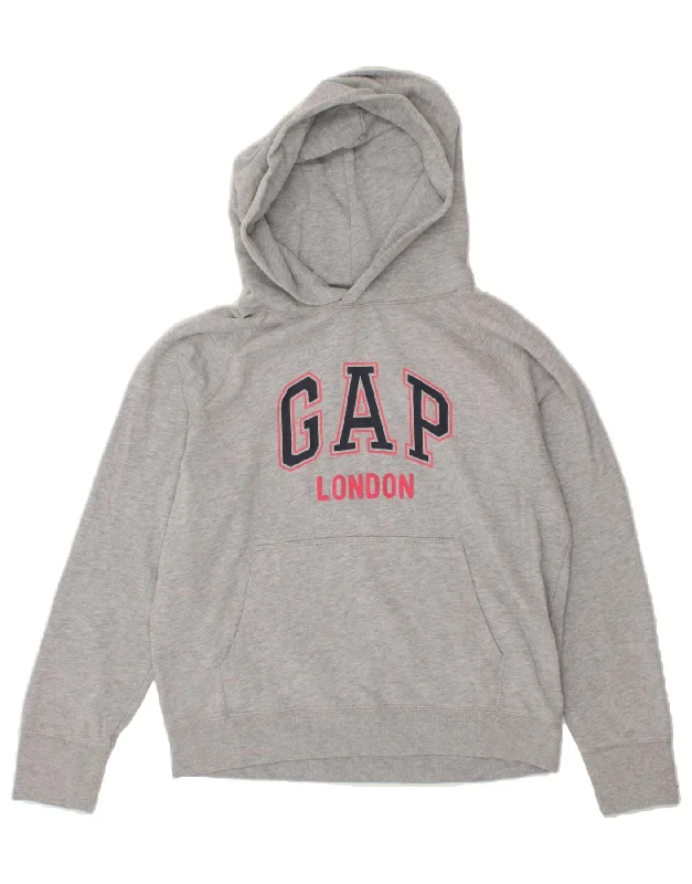 GAP Womens Oversized Graphic Hoodie Jumper UK 14 Medium Grey Hoodie with Strings Custom Fit Adjustable GAP Womens Oversized Graphic Hoodie Jumper UK 14 Medium Grey Hoodie with Strings Custom Fit Adjustable