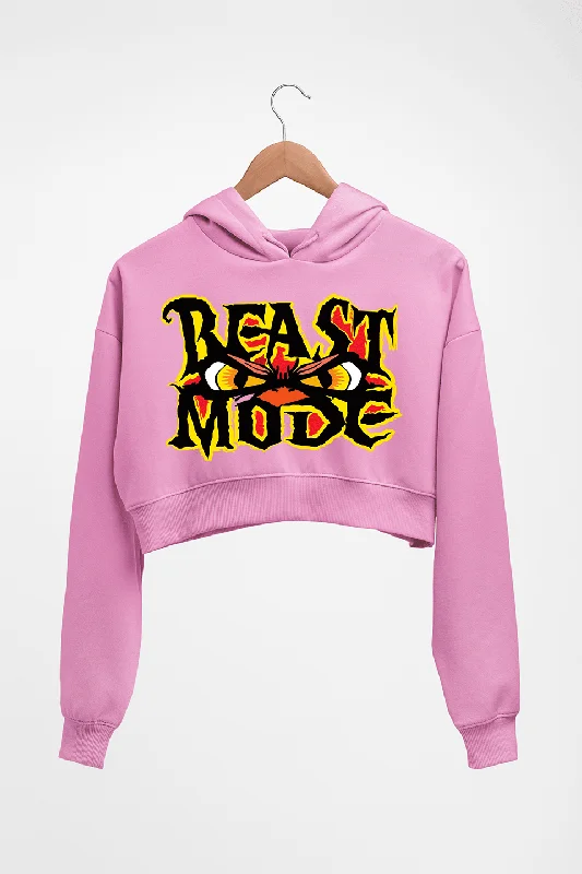 Gym Beast Crop HOODIE FOR WOMEN Hoodie with Drop Shoulder Relaxed Streetwear