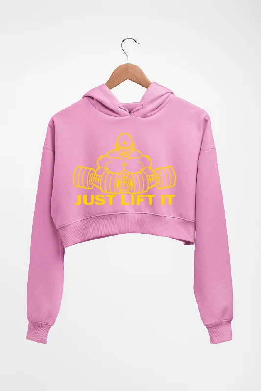Gym Lift Crop HOODIE FOR WOMEN Hoodie with Snap Buttons Easy Quick