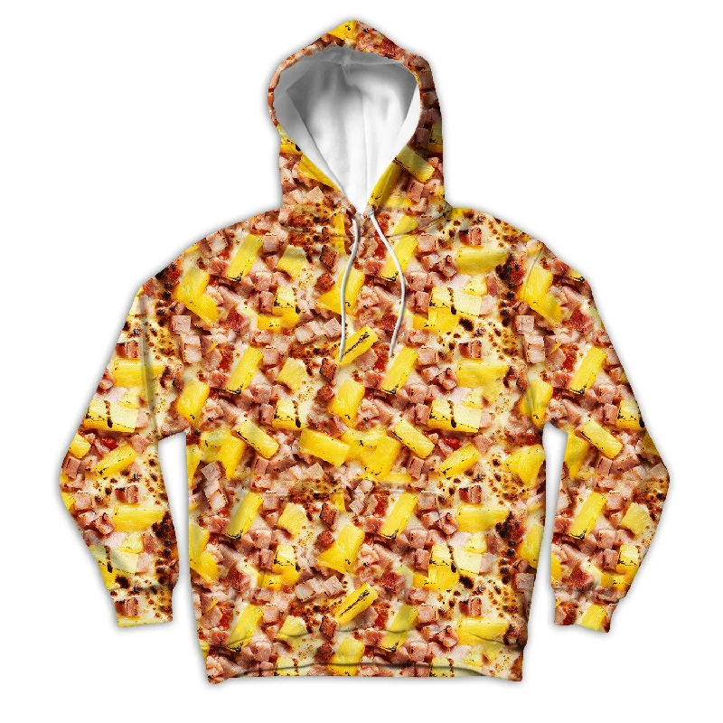 Hawaiian Pizza Unisex Hoodie Hoodie with Ribbed Cuffs Snug Fit Comfort