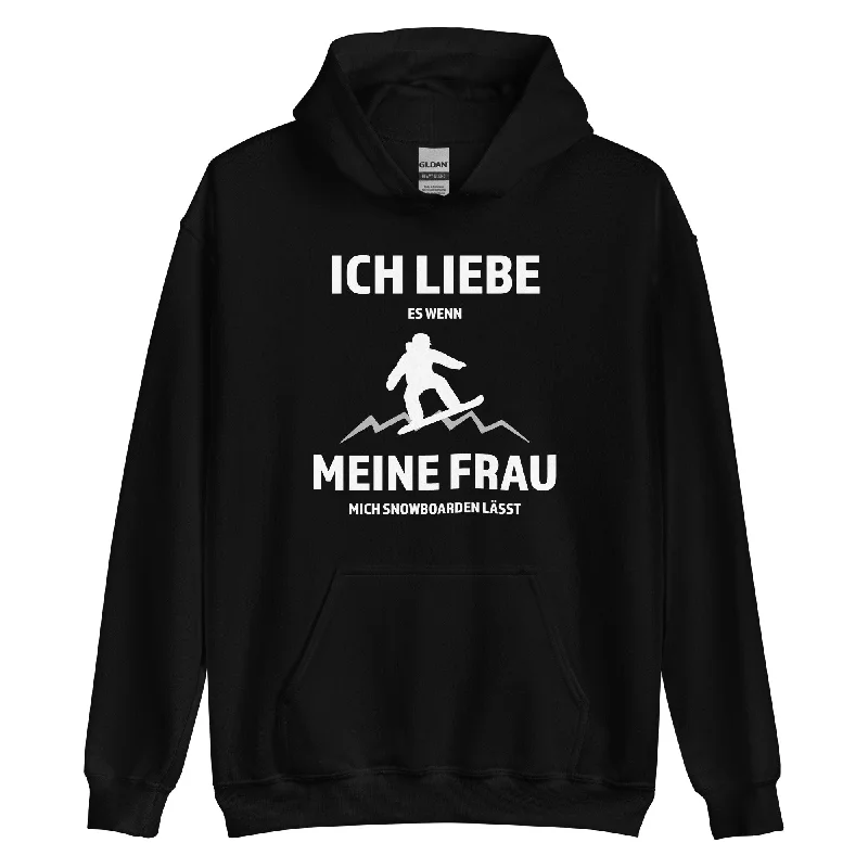 Ich liebe meine Frau - Snowboarden - Unisex Hoodie Hoodie with Ribbed Neckline Snug Warm Ich liebe meine Frau - Snowboarden - Unisex Hoodie Hoodie with Ribbed Neckline Snug Warm