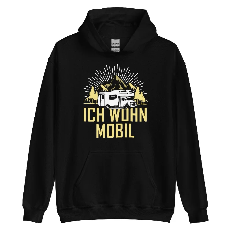 Ich wohn mobil - Unisex Hoodie Hoodie with Slit Hem Functional Movement