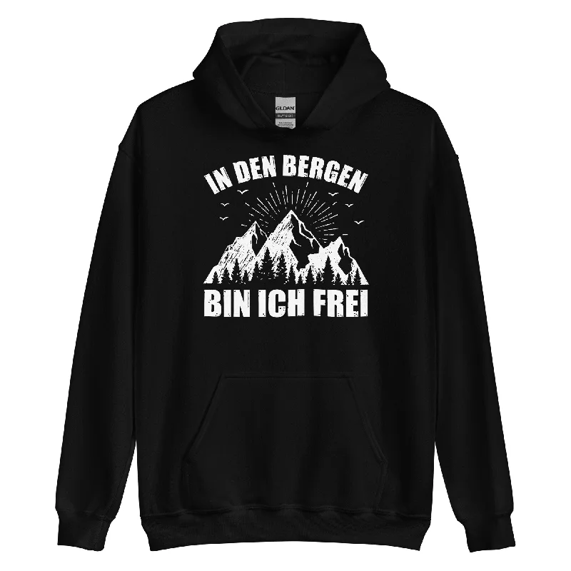 In Den Bergen Bin Ich Frei - Unisex Hoodie Hoodie with Double Zipper Versatile Adjustable