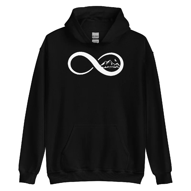 Infinity and Mountain - Unisex Hoodie Hoodie with Cuffed Sleeves Snug Secure