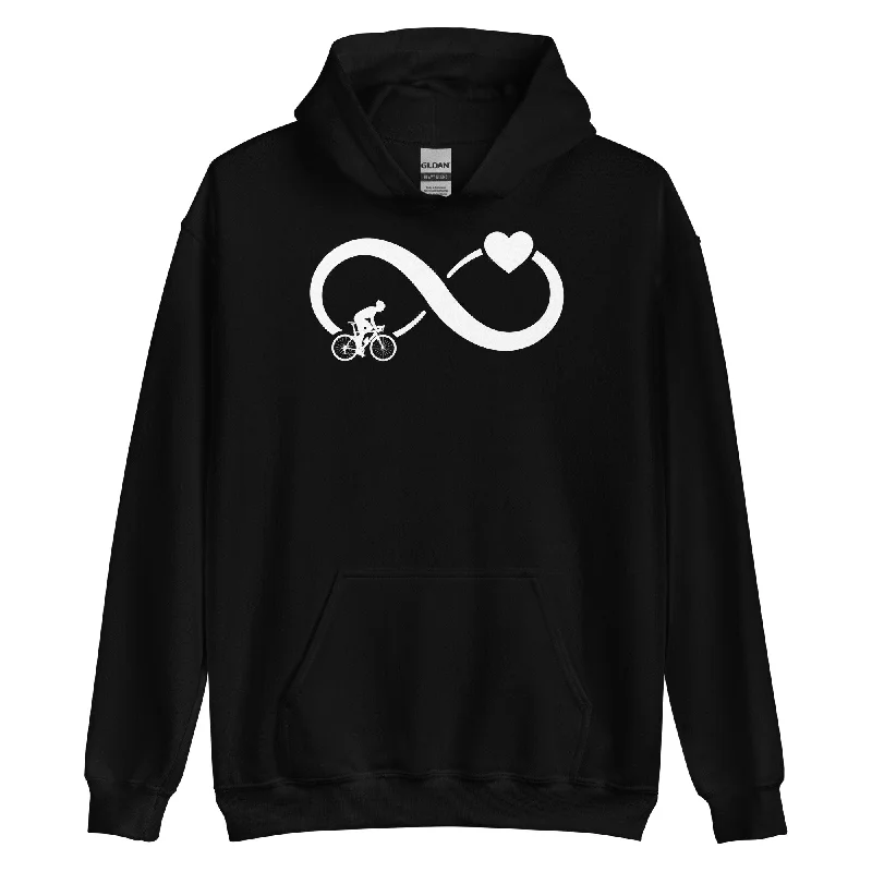 Infinity Heart and Cycling 1 - Unisex Hoodie Hoodie with Button Classic Timeless