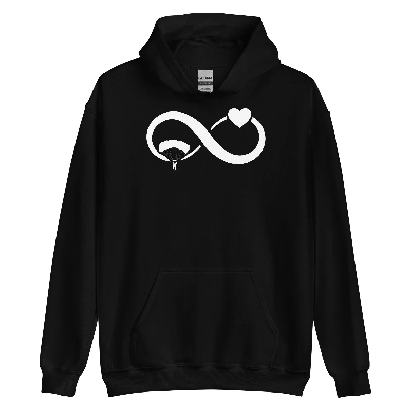 Infinity Heart and Paragliding - Unisex Hoodie Hoodie with Hem Contrast Bold Stylish