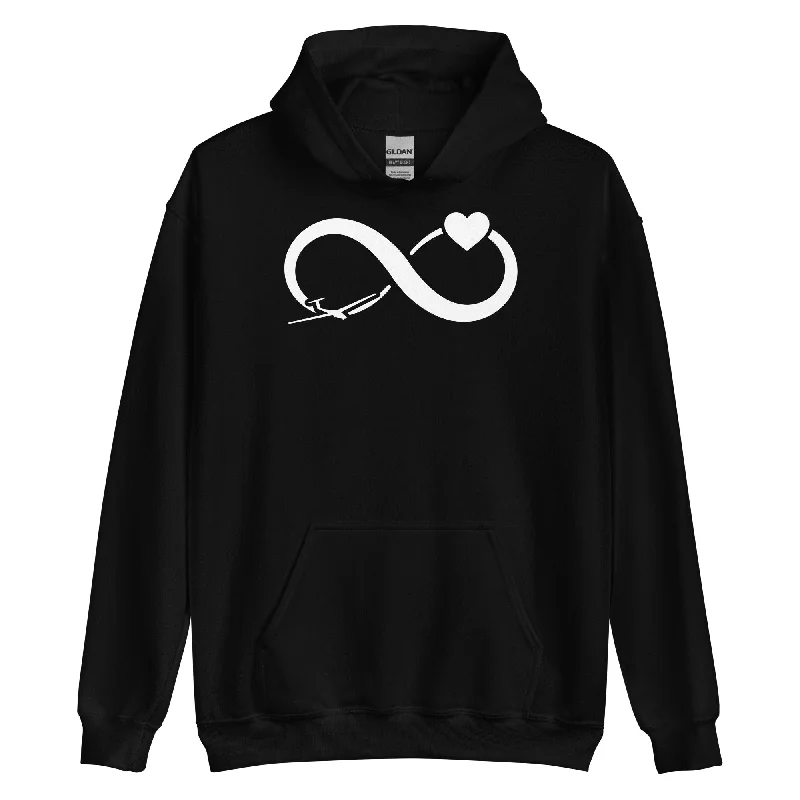 Infinity Heart and Sailplane - Unisex Hoodie Hoodie with Hem Fringe Bohemian Relaxed Infinity Heart and Sailplane - Unisex Hoodie Hoodie with Hem Fringe Bohemian Relaxed