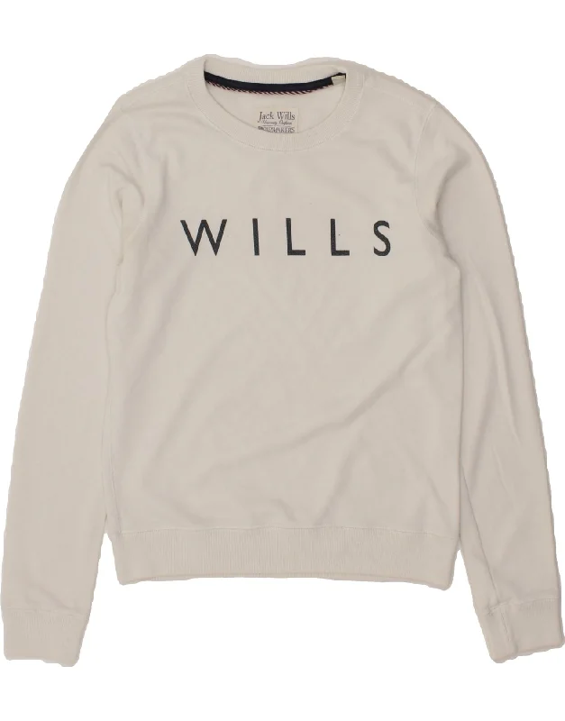 JACK WILLS Womens Graphic Sweatshirt Jumper UK 8 Small White Hoodie with Pattern Geometric Abstract JACK WILLS Womens Graphic Sweatshirt Jumper UK 8 Small White Hoodie with Pattern Geometric Abstract