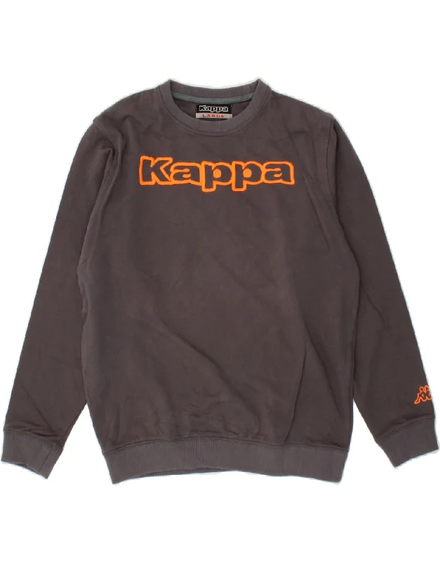 KAPPA Mens Graphic Sweatshirt Jumper Large Grey Cotton