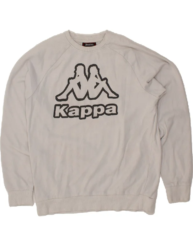 KAPPA Mens Graphic Sweatshirt Jumper XL White Cotton