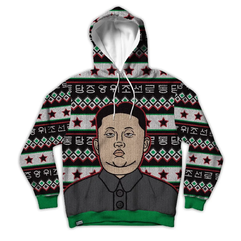 Kim Jong Un Xmas Unisex Hoodie Hoodie with High-Low Hem Asymmetrical Trendy