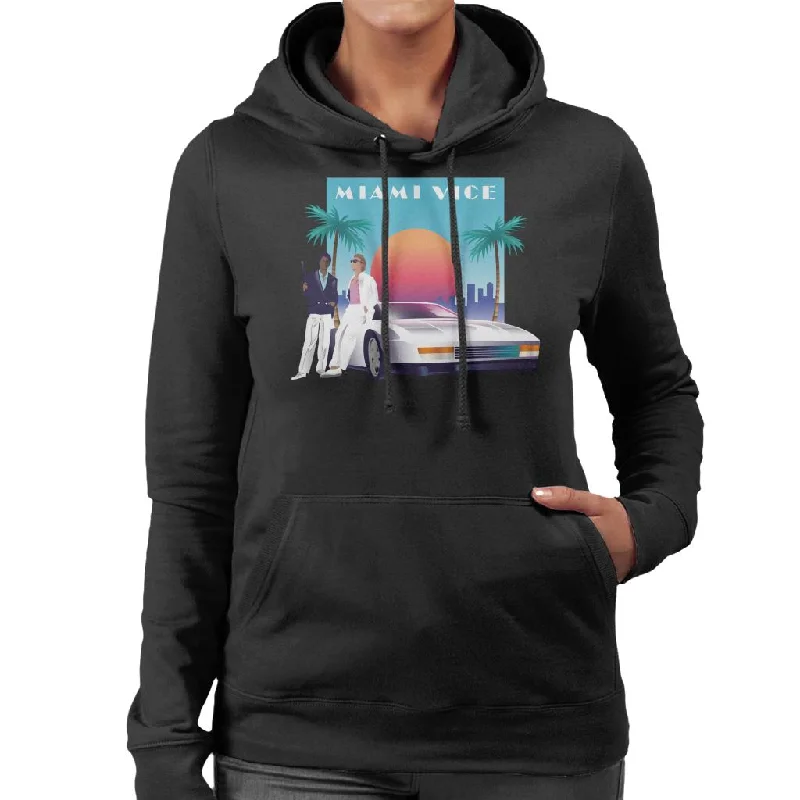 Miami Vice Sunset Women's Hooded Sweatshirt