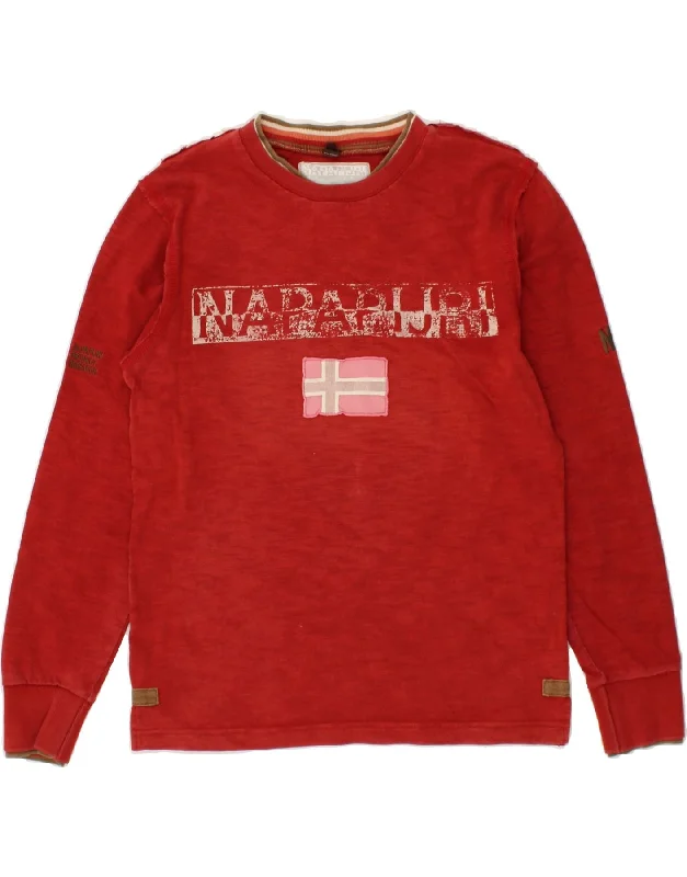 NAPAPIJRI Mens Graphic Sweatshirt Jumper Small Red