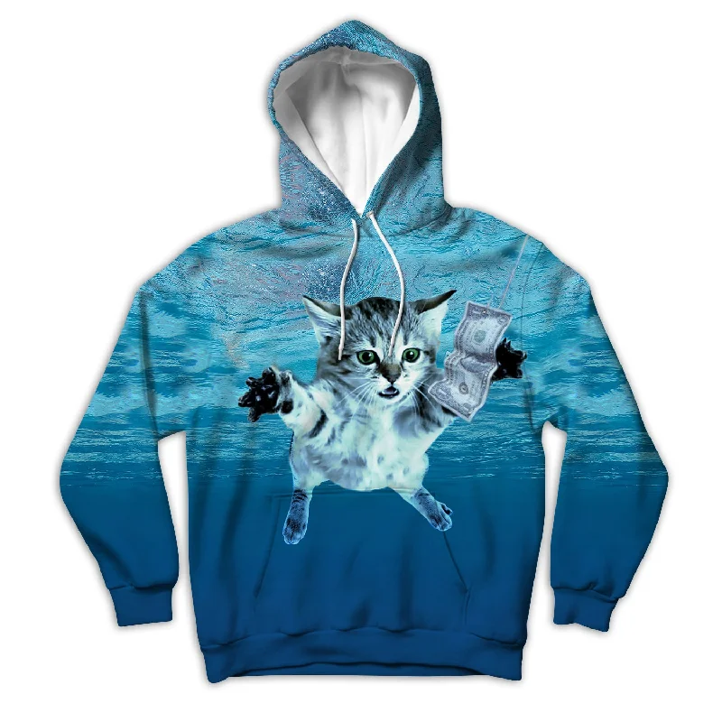 Nirvana Cat Unisex Hoodie Hoodie with Fur Luxurious Winter