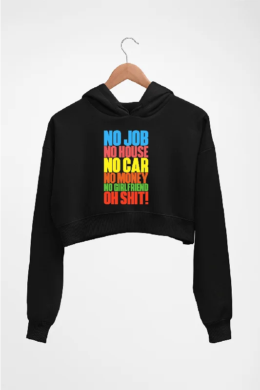 Oh Shit Funny Crop HOODIE FOR WOMEN