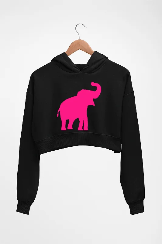 Pink Elephant Crop HOODIE FOR WOMEN