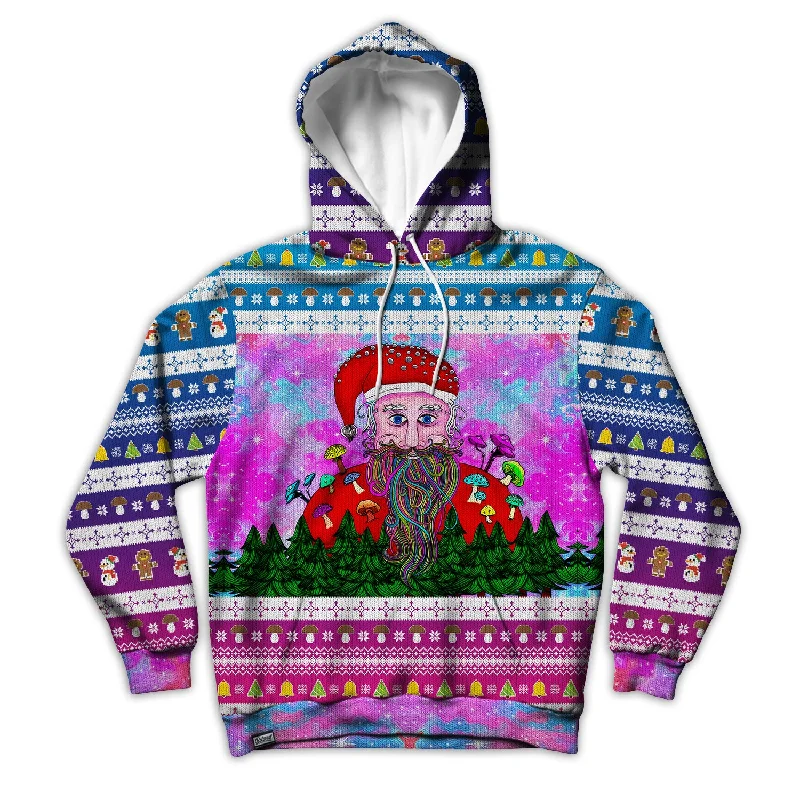 Psychedelic Santa Unisex Hoodie Hoodie with V-Neck Classic Versatile