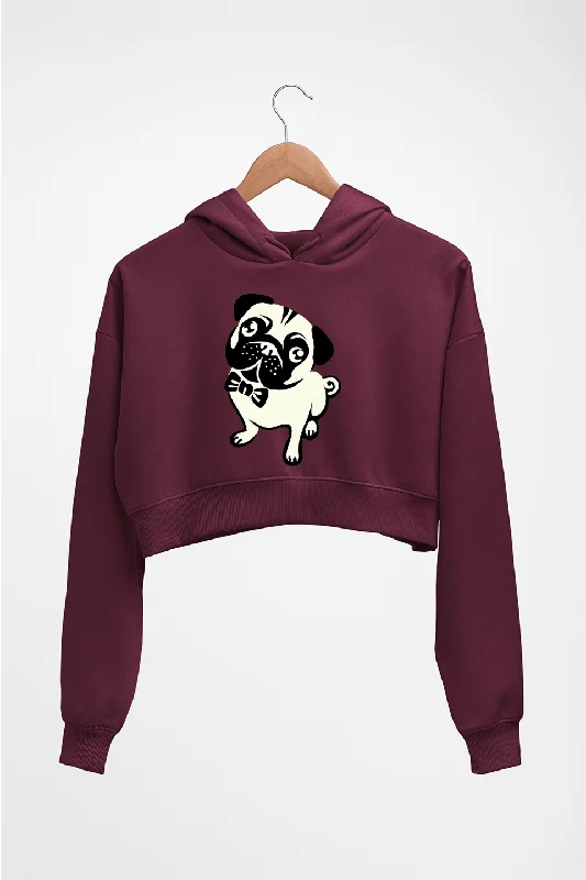 Pug Dog Crop HOODIE FOR WOMEN Hoodie with Magnetic Closure Innovative Modern