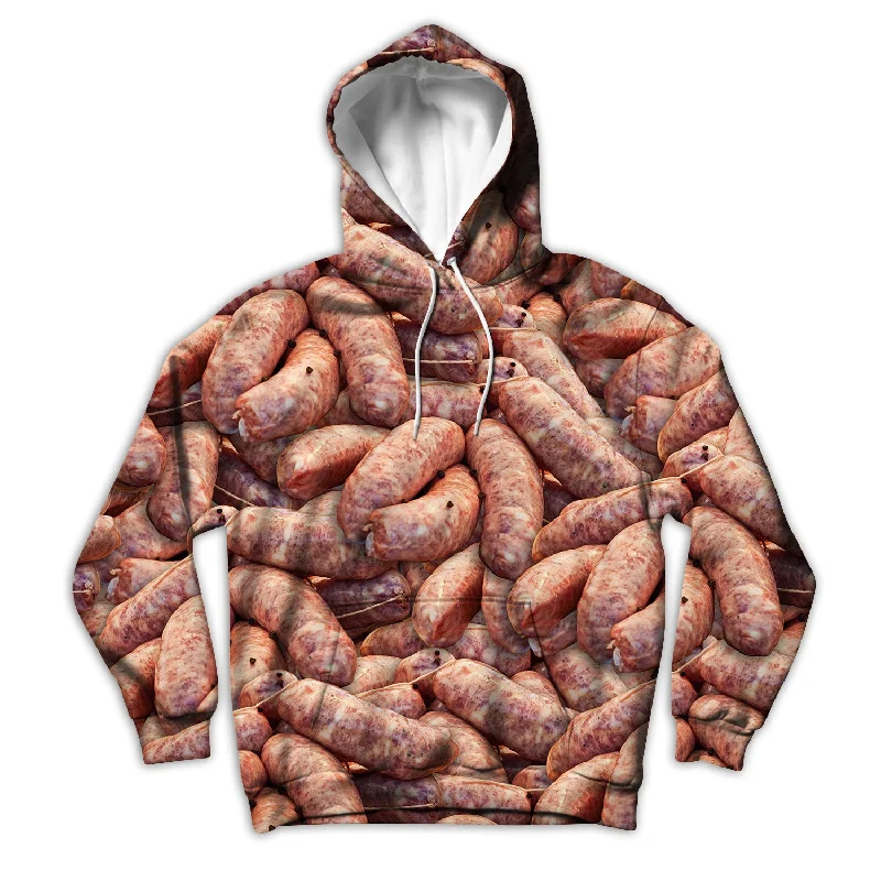 Sausage Party Unisex Hoodie Hoodie with Hem Applique Textured Unique