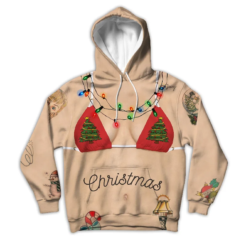 Sexy Christmas Chick Unisex Hoodie Hoodie with Zipper Placket Modern Functional