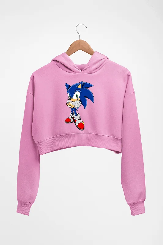 Sonic Crop HOODIE FOR WOMEN Hoodie with Thumb Holes Functional Cozy