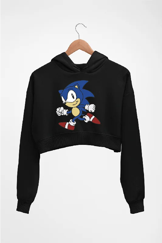 Sonic Crop HOODIE FOR WOMEN Hoodie with Typography Text Message