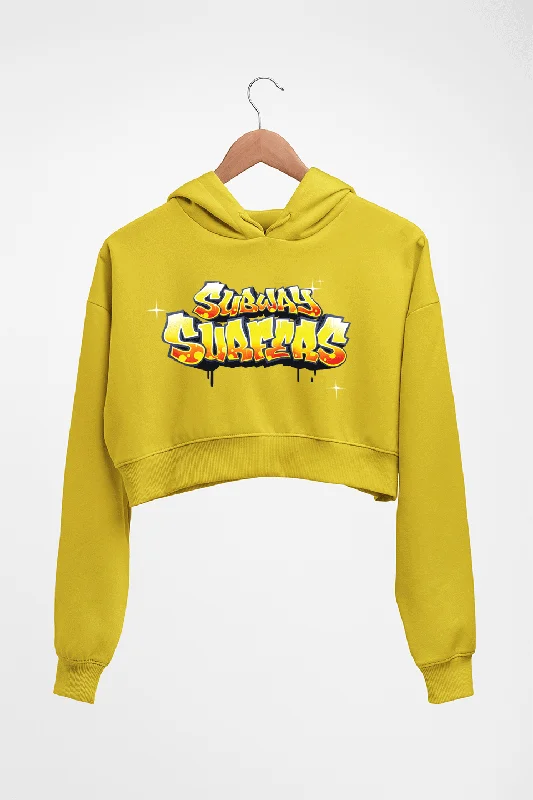 Subway Surfers Crop HOODIE FOR WOMEN Hoodie with Illustration Artistic Creative