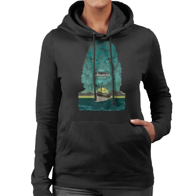 The Creature From The Black Lagoon Demon Head Boat Women's Hooded Sweatshirt