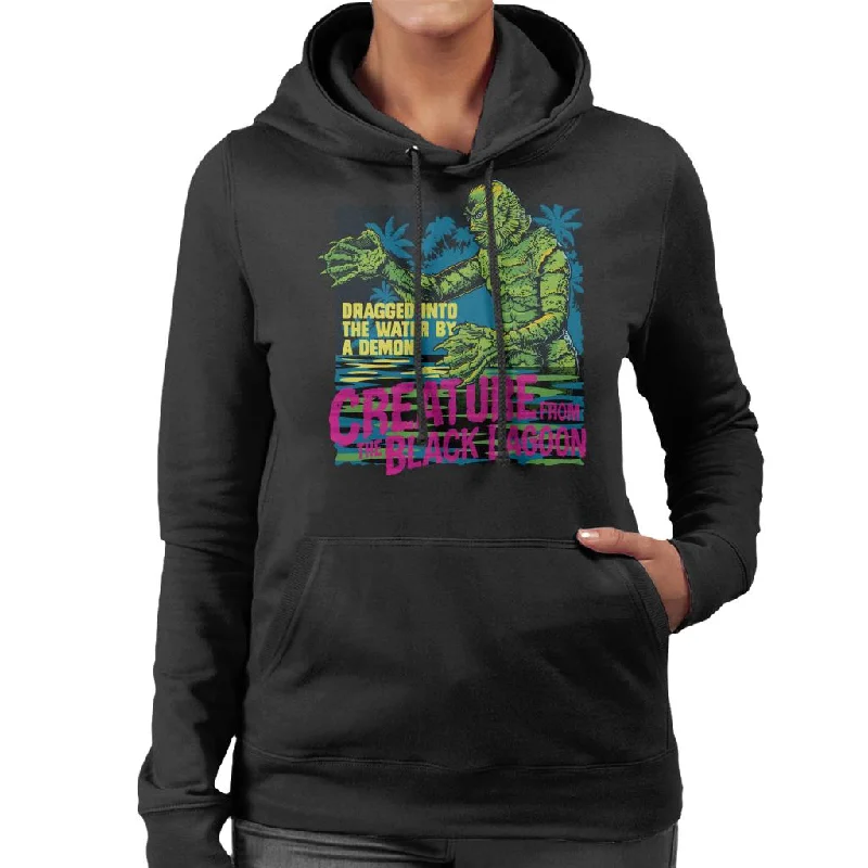 The Creature From The Black Lagoon Dragged Demon Women's Hooded Sweatshirt