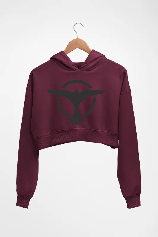 Tiesto Crop HOODIE FOR WOMEN Hoodie with Hem Embroidery Detailed Premium