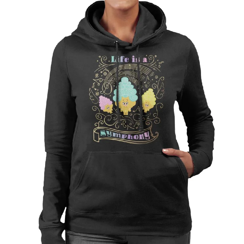 Trolls Classical Trolls Life Is A Symphony Women's Hooded Sweatshirt Hoodie with Strings Custom Fit Adjustable