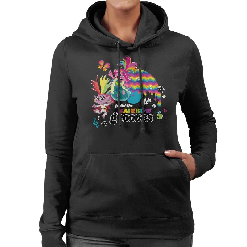 Trolls Feelin The Rainbow Grooves Women's Hooded Sweatshirt Hoodie with Drop Shoulder Relaxed Streetwear Trolls Feelin The Rainbow Grooves Women's Hooded Sweatshirt Hoodie with Drop Shoulder Relaxed Streetwear