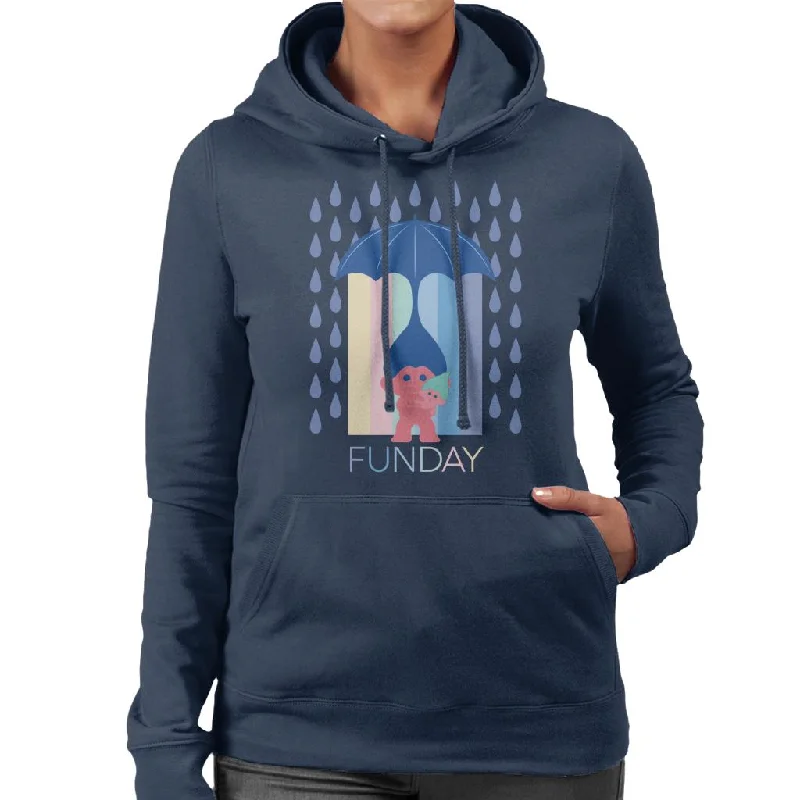 Trolls Fun Day Raining Umbrella Hair Women's Hooded Sweatshirt Hoodie with Puffed Sleeves Voluminous Trendy Trolls Fun Day Raining Umbrella Hair Women's Hooded Sweatshirt Hoodie with Puffed Sleeves Voluminous Trendy