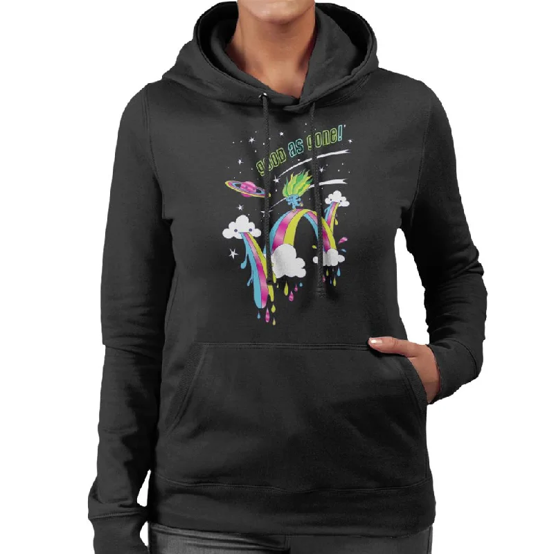 Trolls Good As Gone Rainbow Roller Skating Women's Hooded Sweatshirt Hoodie with Crew Neck Simple Timeless Trolls Good As Gone Rainbow Roller Skating Women's Hooded Sweatshirt Hoodie with Crew Neck Simple Timeless