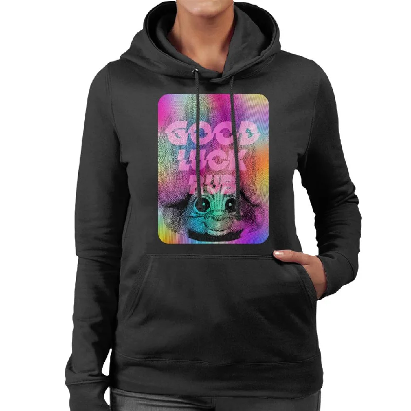 Trolls Good Luck Rub Women's Hooded Sweatshirt Hoodie with Contrast Stitching Detailed Premium