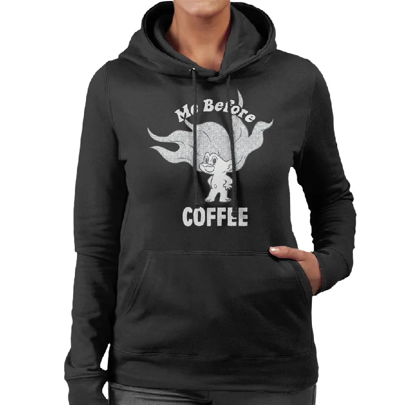 Trolls Me Before Coffee Women's Hooded Sweatshirt Hoodie with Camouflage Military Edgy Trolls Me Before Coffee Women's Hooded Sweatshirt Hoodie with Camouflage Military Edgy
