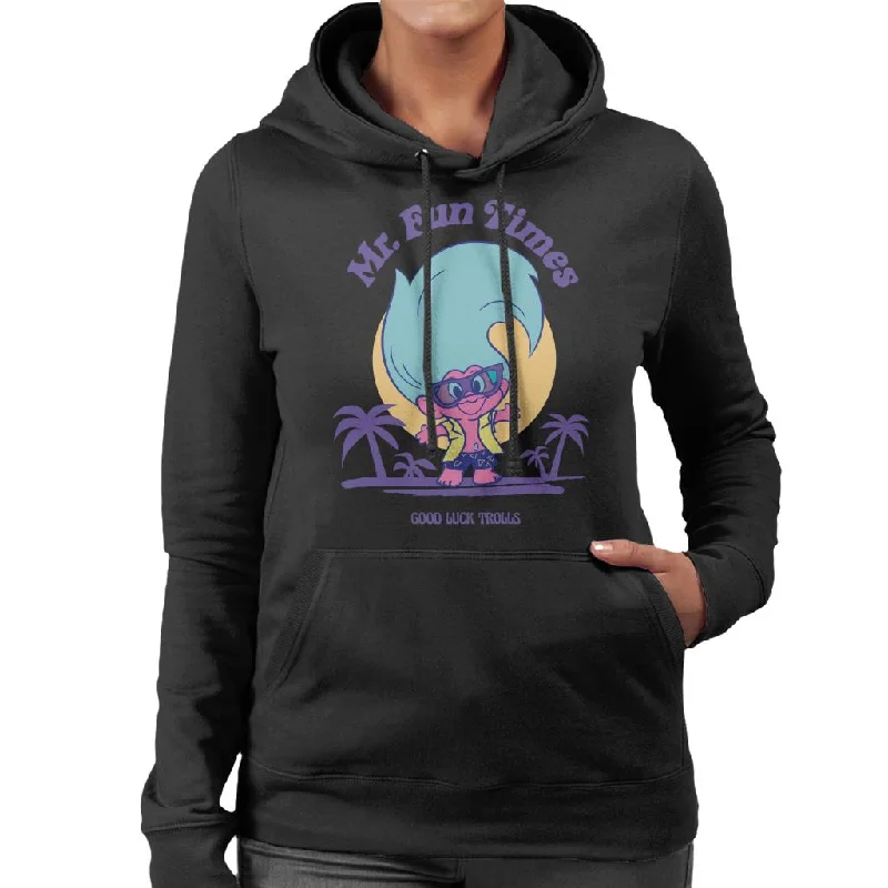 Trolls Mr Fun Times Good Luck Trolls Women's Hooded Sweatshirt Hoodie with Side Slits Relaxed Casual Trolls Mr Fun Times Good Luck Trolls Women's Hooded Sweatshirt Hoodie with Side Slits Relaxed Casual