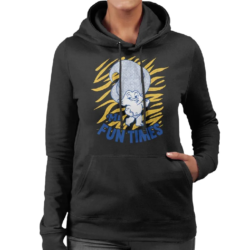 Trolls Mr Fun Times Women's Hooded Sweatshirt Hoodie with Hem Applique Textured Unique Trolls Mr Fun Times Women's Hooded Sweatshirt Hoodie with Hem Applique Textured Unique