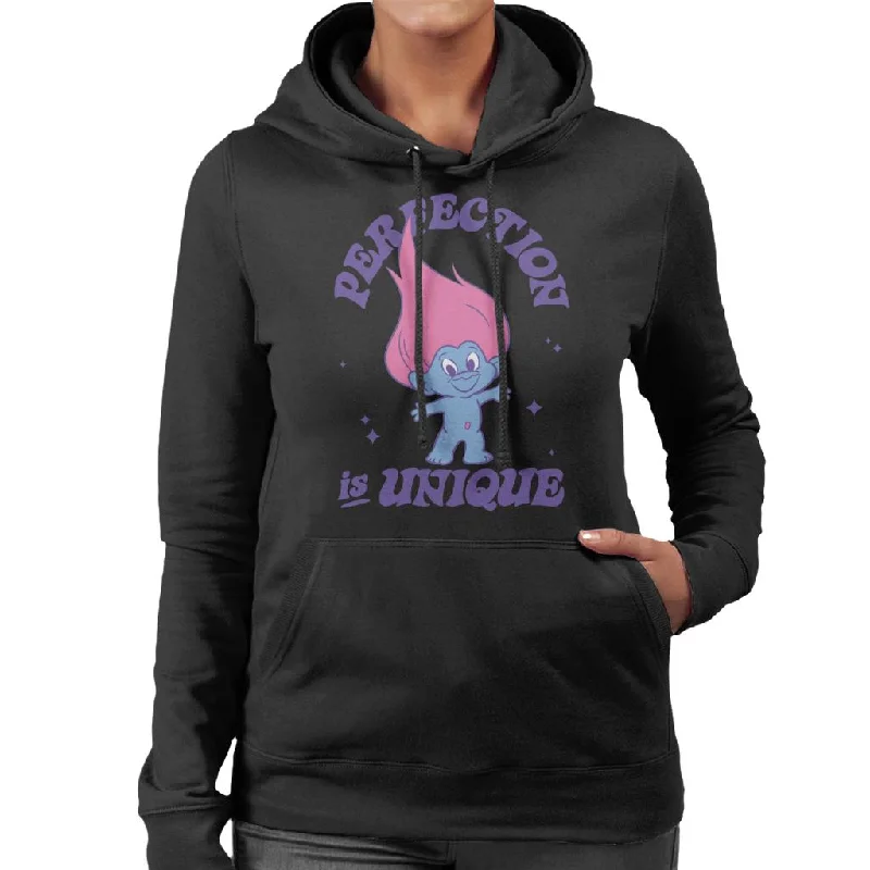 Trolls Perfection Is Unique Women's Hooded Sweatshirt Hoodie with Hem Elastic Stretchable Comfortable Trolls Perfection Is Unique Women's Hooded Sweatshirt Hoodie with Hem Elastic Stretchable Comfortable