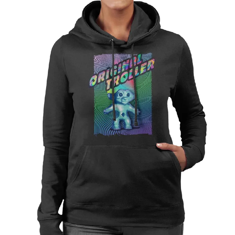 Trolls Psychedelic Wave Original Troller Women's Hooded Sweatshirt Hoodie with Cropped Fit Short Trendy