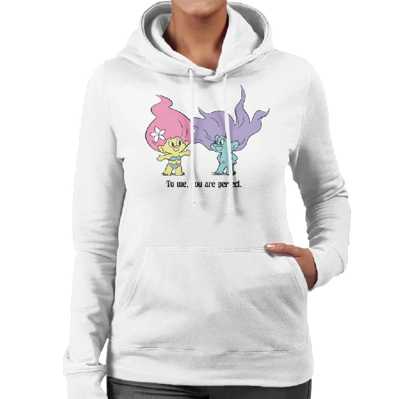 Trolls To Me You Are Perfect Women's Hooded Sweatshirt Hoodie with Ribbed Hem Stretchable Secure Trolls To Me You Are Perfect Women's Hooded Sweatshirt Hoodie with Ribbed Hem Stretchable Secure