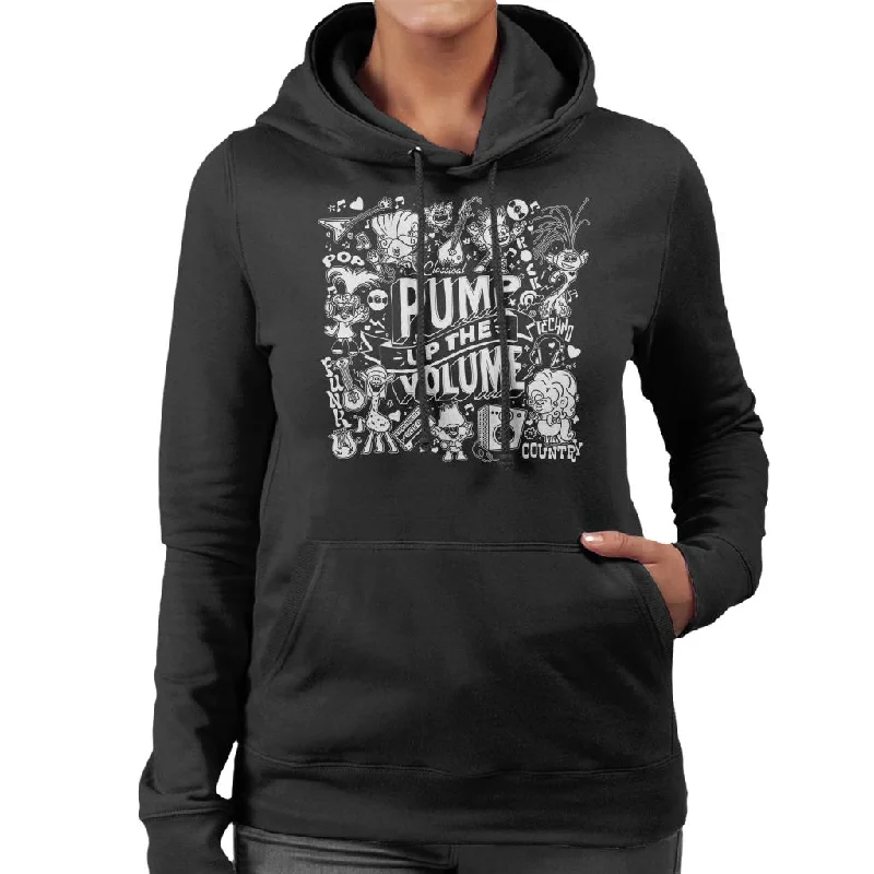 Trolls World Tour Pump Up The Volume Women's Hooded Sweatshirt Hoodie with Pastel Soft Subtle Trolls World Tour Pump Up The Volume Women's Hooded Sweatshirt Hoodie with Pastel Soft Subtle