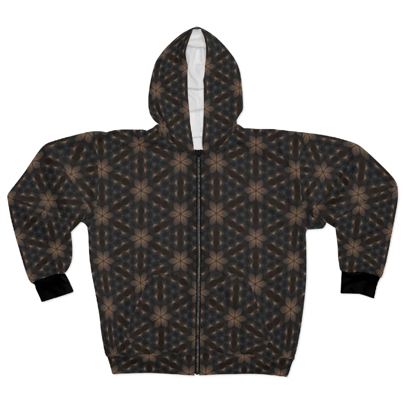 Unisex Zip Hoodie (AOP) - The Message Pattern Hoodie with Set-In Sleeves Structured Classic Unisex Zip Hoodie (AOP) - The Message Pattern Hoodie with Set-In Sleeves Structured Classic