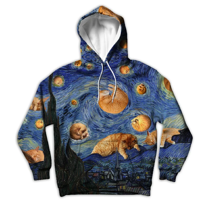 Van Gogh The Kitty Night Unisex Hoodie