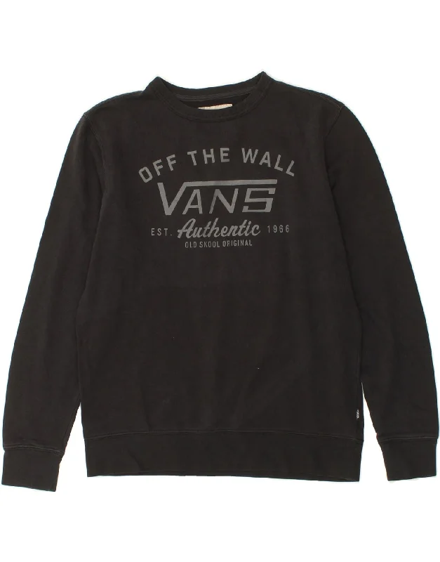 VANS Mens Graphic Sweatshirt Jumper Small Black Hoodie with Zipper Placket Modern Functional VANS Mens Graphic Sweatshirt Jumper Small Black Hoodie with Zipper Placket Modern Functional