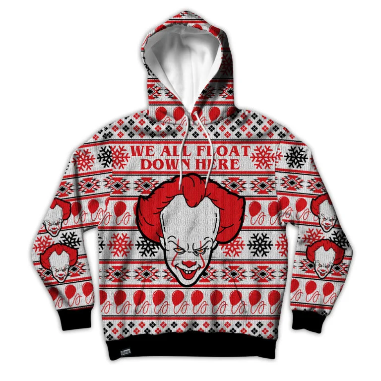 We All Float Down Here Unisex Hoodie Hoodie with Double Zipper Versatile Adjustable