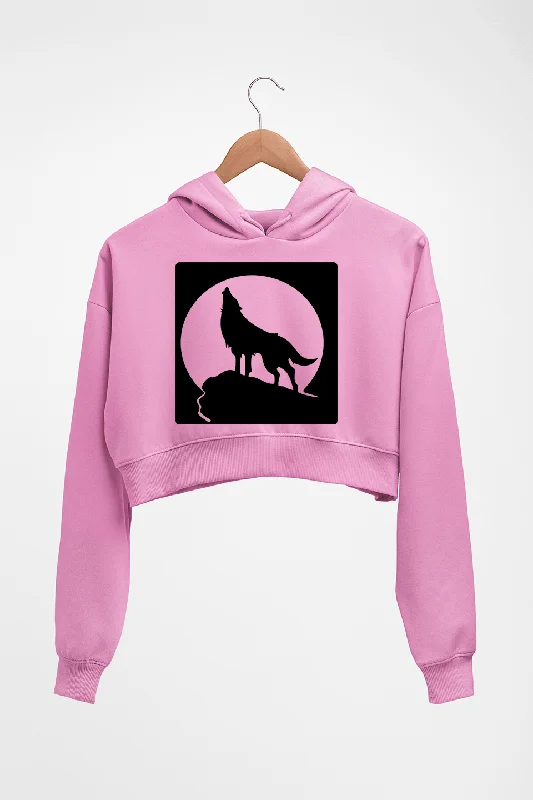 Wolf Crop HOODIE FOR WOMEN Hoodie with Metallic Shiny Futuristic